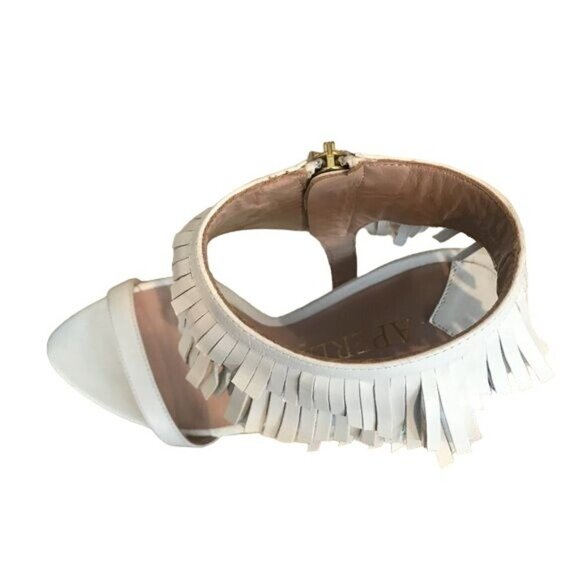 Aperlai 10 White Elise Fringed High Heel Sandals - Picture 8 of 8